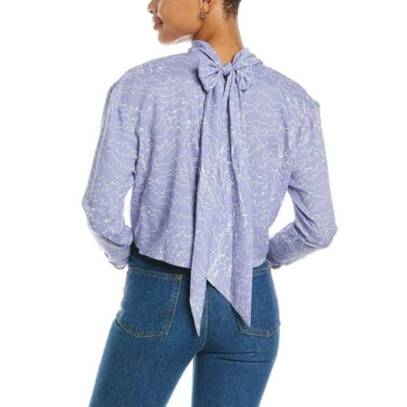 ASTR The Label Draped Bow Back Crop Top Purple Size XS NWT - Picture 2 of 7